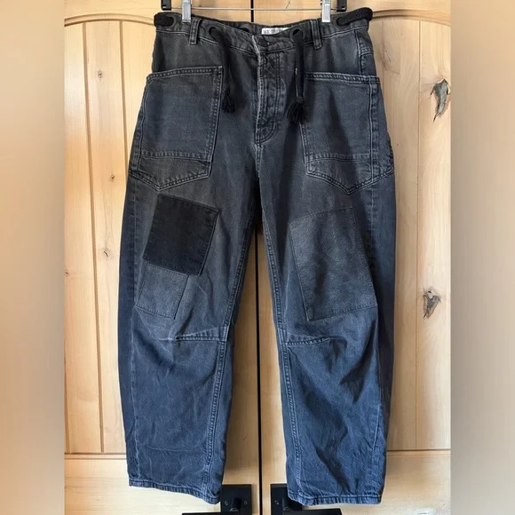 Free People x We The Free Moxie Barrel Jeans In Nighthawk - Picture 2 of 16